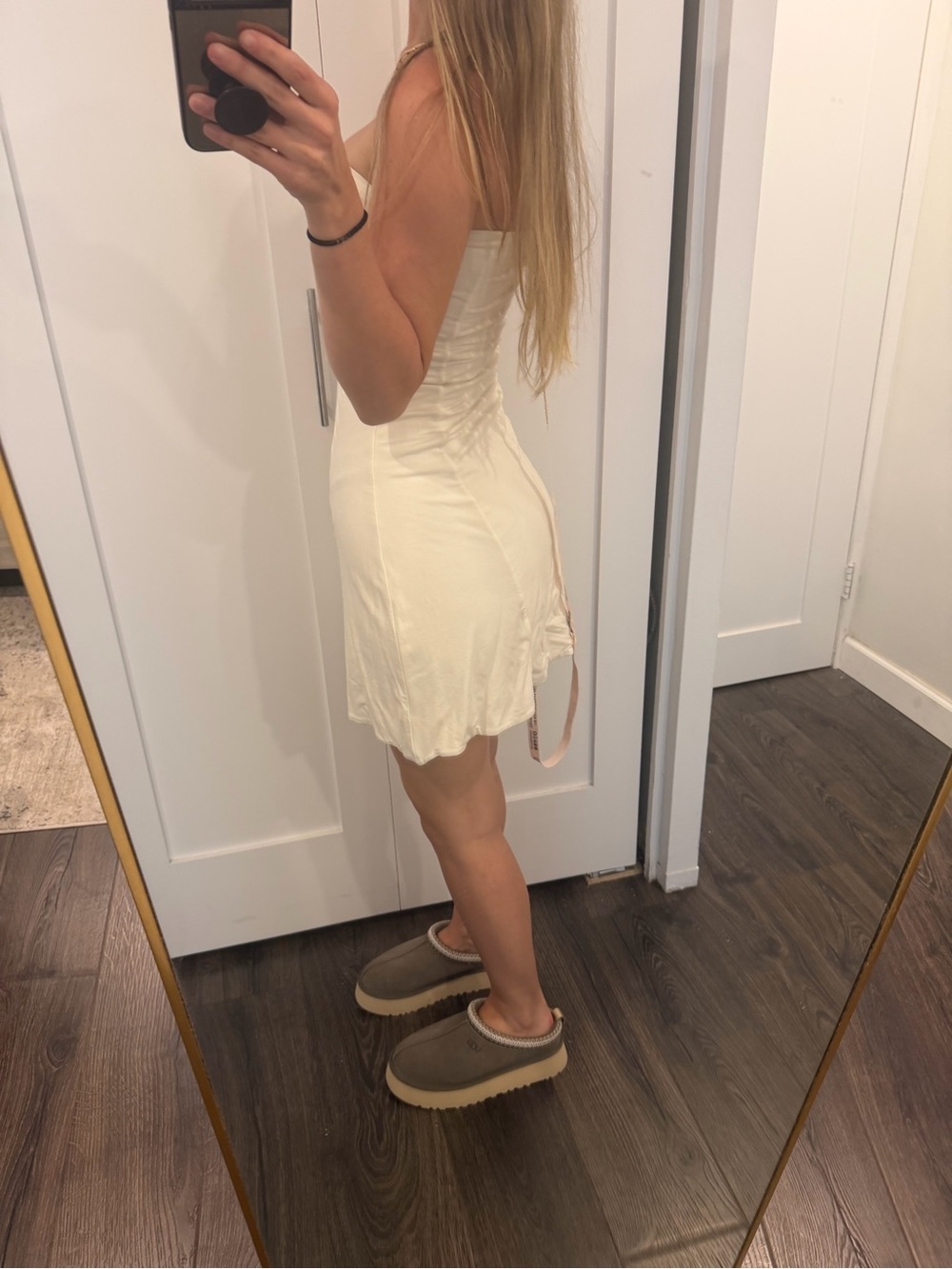 OH POLLY NWT WHITE STRAPLESS STRECHY MINI DRESS IN TALL - Picture 3 of 13